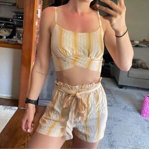 Lily Rose Yellow and White Two-Piece Set